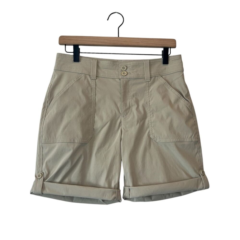 Eddie Bauer Ladies' Rolled Hem Bermuda Cargo Shorts Brown Size 4